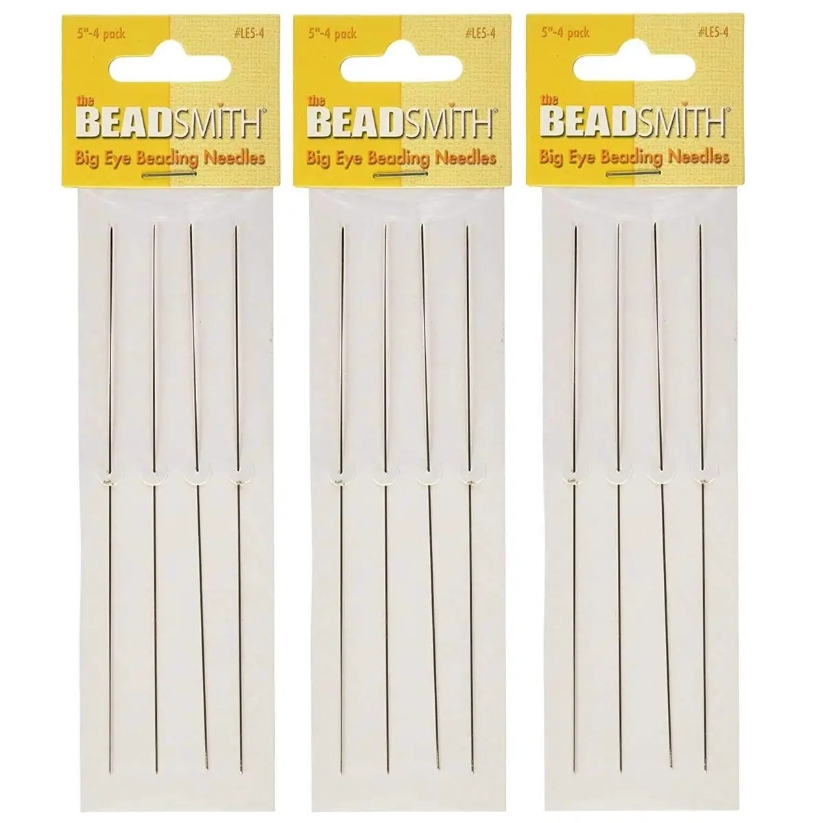 Big Eye Needles 5" - 3 Packs of 4 Needles Total 12 Needles